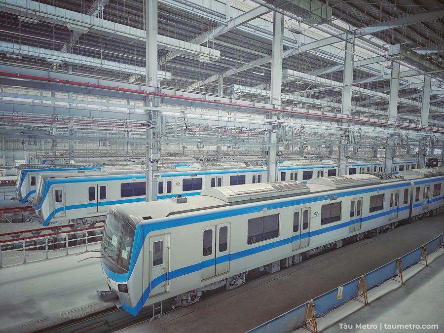 hinh anh thuc te doan tau dien metro so 1 ben thanh suoi tien