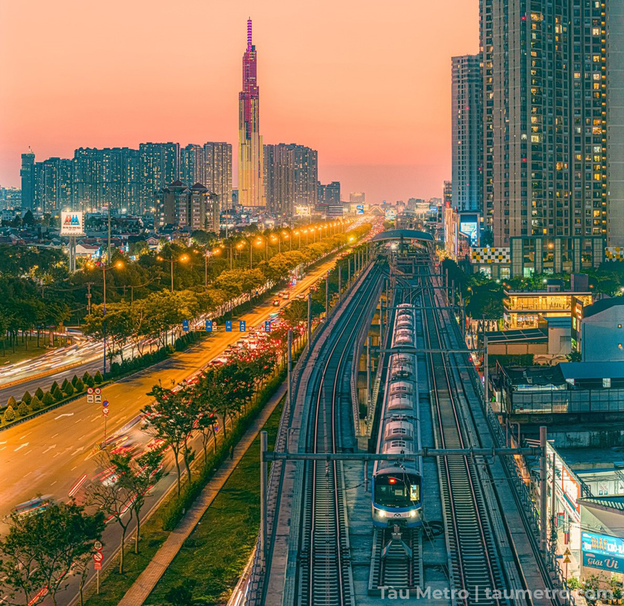 hinh anh tuc te he thong tau dien metro tphcm
