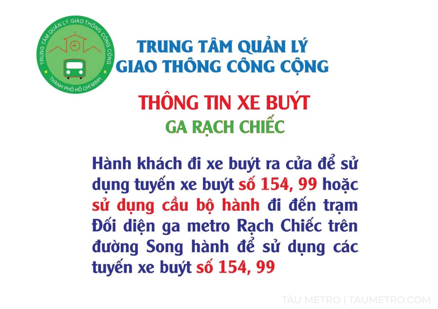 cac tuyen xe buyt ket noi voi nha ga metro rach chiec