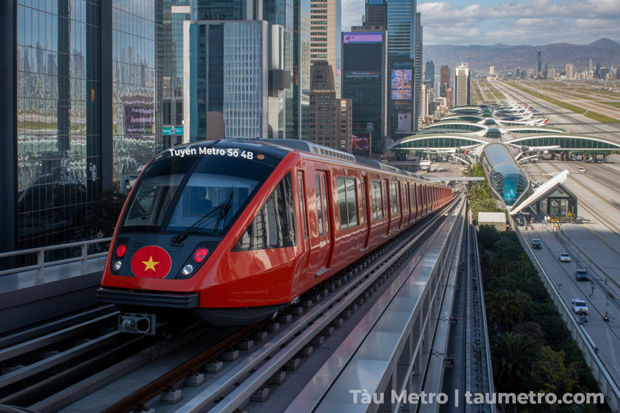 phoi canh doan tau tuyen metro so 4b cong vien gia dinh - lang cha ca