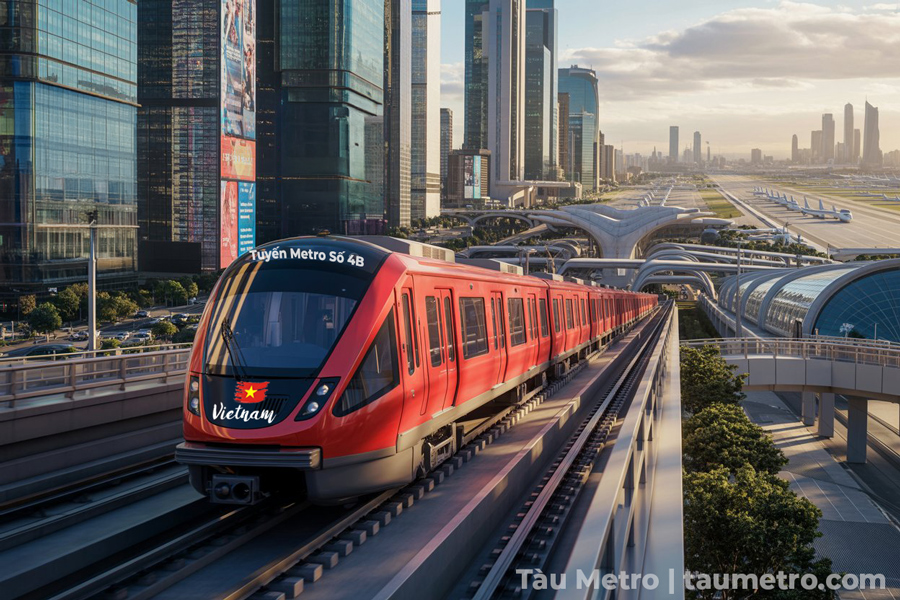 phoi canh doan tau tuyen metro so 4b cong vien gia dinh - lang cha ca