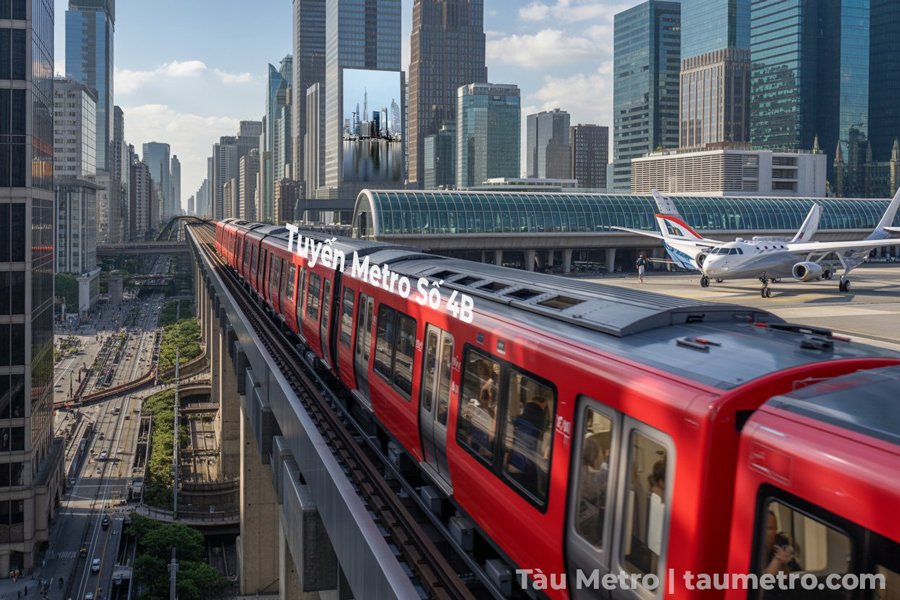 phoi canh doan tau tuyen metro so 4b cong vien gia dinh - lang cha ca