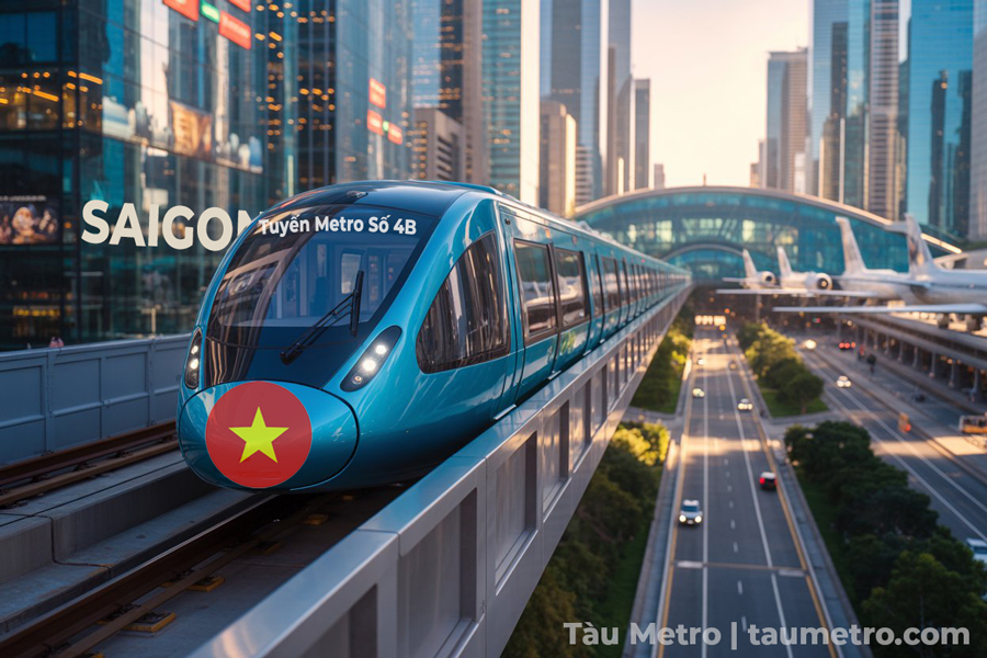 phoi canh doan tau tuyen metro so 4b cong vien gia dinh - lang cha ca