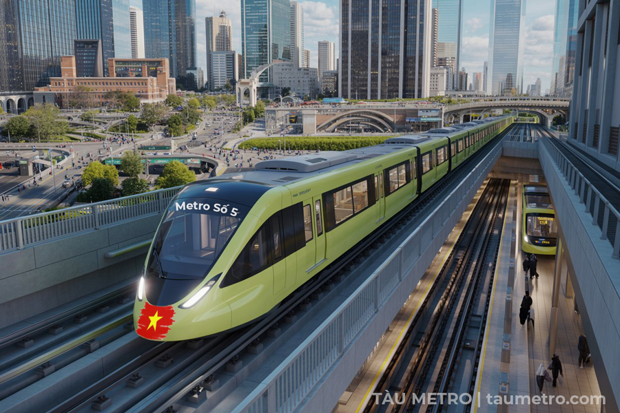 phoi canh doan tau tuyen metro so 5 cau sai gon - ben xe can giuoc moi