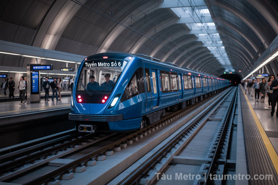 phoi canh doan tau tuyen metro so 6 ba queo vong xoay phu lam