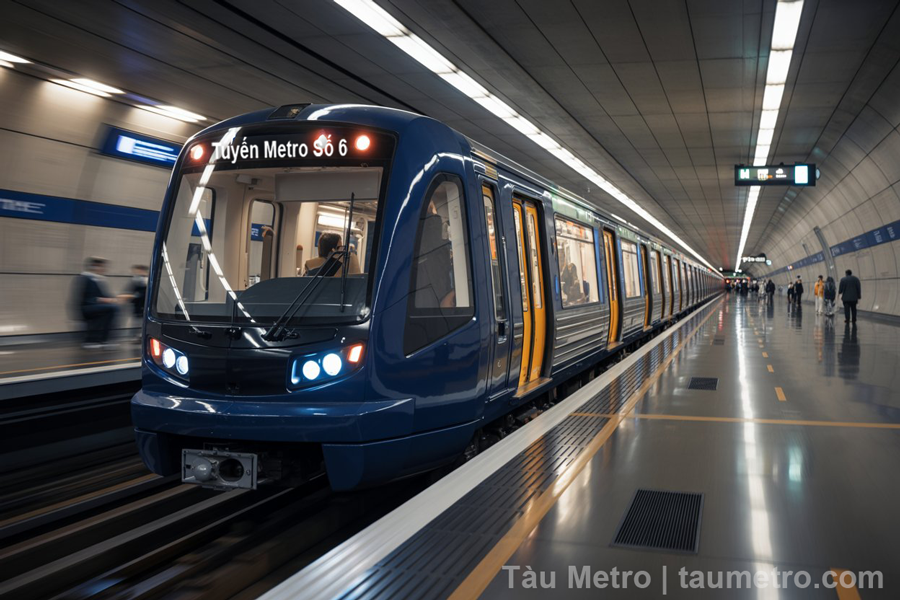 phoi canh doan tau tuyen metro so 6 ba queo vong xoay phu lam
