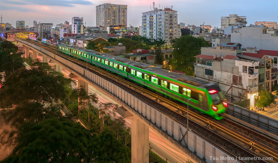 hinh anh thuc te cac doan tau dien thuoc he thong metro ha noi