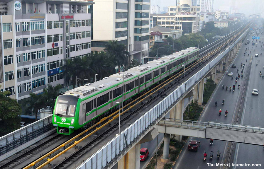 hinh anh thuc te cac doan tau dien thuoc he thong metro ha noi